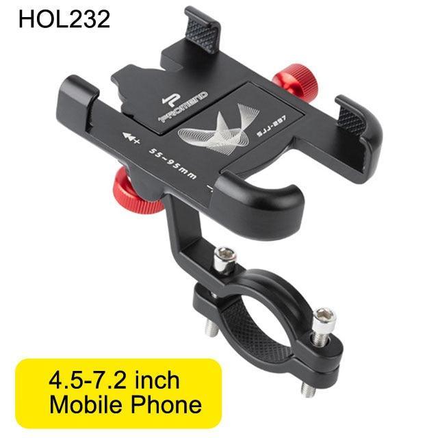 NEWBOLER Aluminum Bike Phone Mount - 360° Rotatable Mechanical Lock - Extended Forward Design - Anti-Shake Handlebar Holder for MTB, Road Bike &amp; Motorcycle