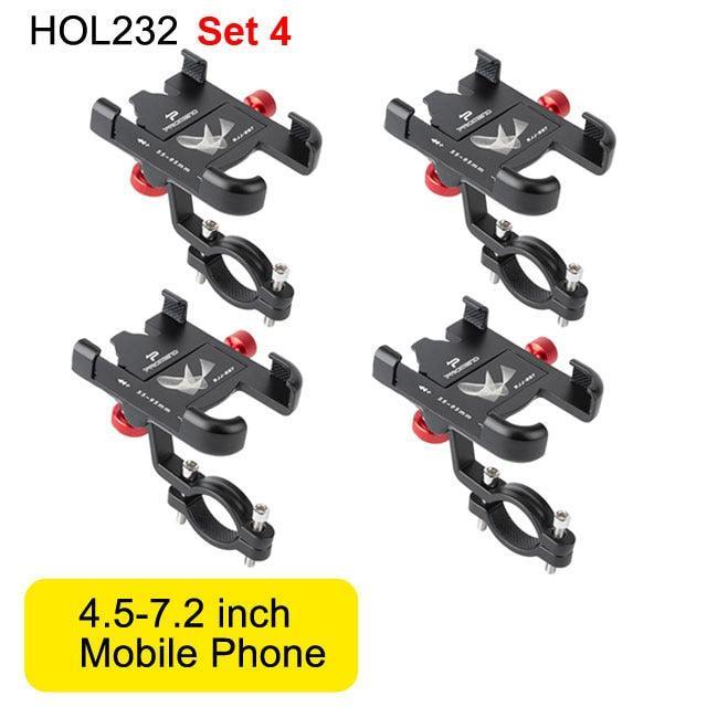 NEWBOLER Aluminum Bike Phone Mount - 360° Rotatable Mechanical Lock - Extended Forward Design - Anti-Shake Handlebar Holder for MTB, Road Bike &amp; Motorcycle