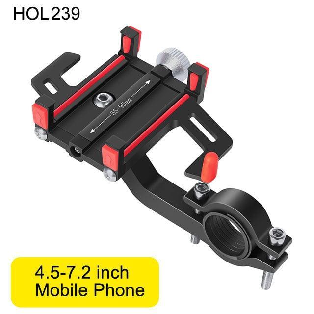 NEWBOLER Aluminum Bike Phone Mount - 360° Rotatable Mechanical Lock - Extended Forward Design - Anti-Shake Handlebar Holder for MTB, Road Bike &amp; Motorcycle