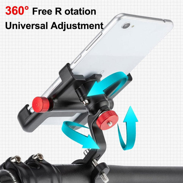 NEWBOLER Aluminum Bike Phone Mount - 360° Rotatable Mechanical Lock - Extended Forward Design - Anti-Shake Handlebar Holder for MTB, Road Bike &amp; Motorcycle
