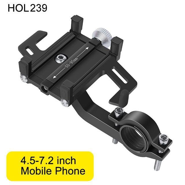 NEWBOLER Aluminum Bike Phone Mount - 360° Rotatable Mechanical Lock - Extended Forward Design - Anti-Shake Handlebar Holder for MTB, Road Bike &amp; Motorcycle