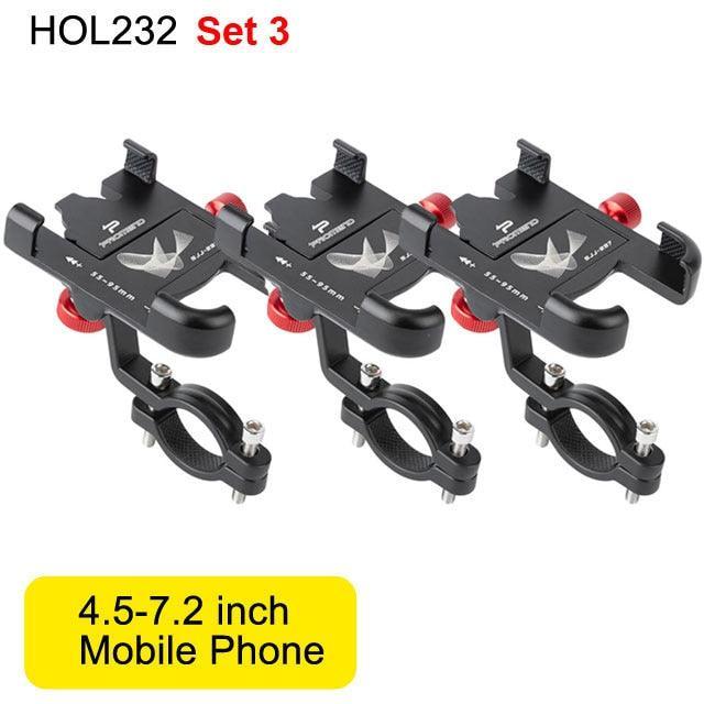 NEWBOLER Aluminum Bike Phone Mount - 360° Rotatable Mechanical Lock - Extended Forward Design - Anti-Shake Handlebar Holder for MTB, Road Bike &amp; Motorcycle