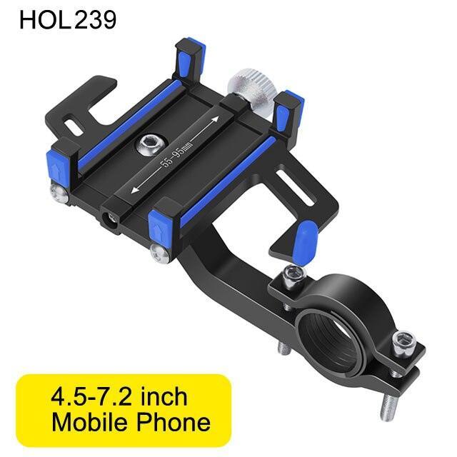 NEWBOLER Aluminum Bike Phone Mount - 360° Rotatable Mechanical Lock - Extended Forward Design - Anti-Shake Handlebar Holder for MTB, Road Bike &amp; Motorcycle