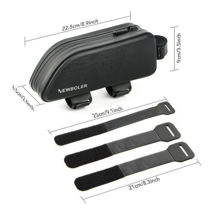 BOLER 100% Waterproof Bike Top Tube Bag - 1.8L Large Capacity Frame Bag - Seamless TPU &amp; Nylon Storage for MTB &amp; Road Cycling (BAG215)