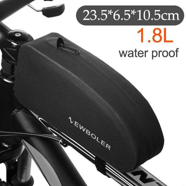 BOLER 100% Waterproof Bike Top Tube Bag - 1.8L Large Capacity Frame Bag - Seamless TPU &amp; Nylon Storage for MTB &amp; Road Cycling (BAG215)