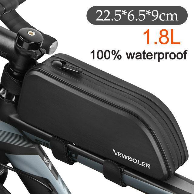 BOLER 100% Waterproof Bike Top Tube Bag - 1.8L Large Capacity Frame Bag - Seamless TPU &amp; Nylon Storage for MTB &amp; Road Cycling (BAG215)