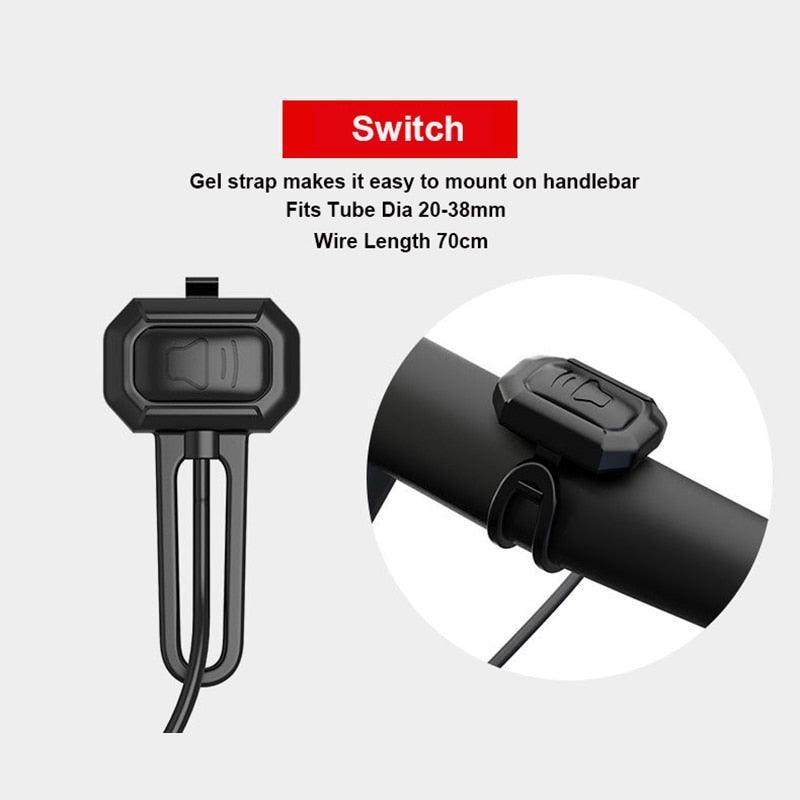 NowAct 125dB Electric Bike Horn - Powerful Motorcycle-Grade Siren with Anti-Theft Alarm - Waterproof Alloy Housing &amp; 30M Remote Control - USB Rechargeable
