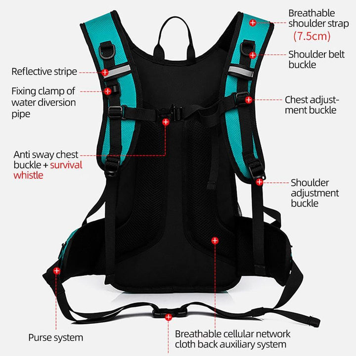 Professional Outdoor Sport Backpack - 3L Hydration Ready &amp; Thermal Insulation - Waterproof Lightweight Nylon Daypack for Cycling, Hiking &amp; Trekking