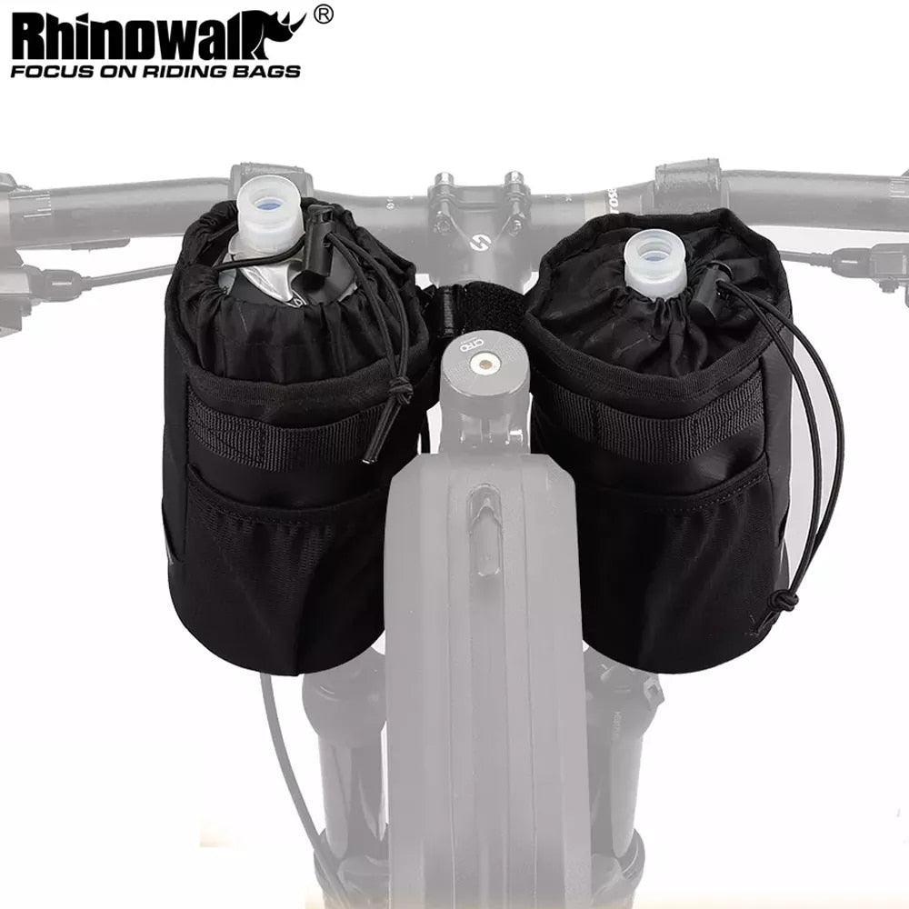 Rhinowalk RK9100 Bicycle Handlebar Bag - Insulated Stem Bag for Water Bottle - Heat Preservation &amp; Cold Storage Pouch for MTB &amp; Road Bike