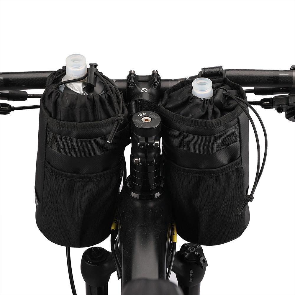 Rhinowalk RK9100 Bicycle Handlebar Bag - Insulated Stem Bag for Water Bottle - Heat Preservation &amp; Cold Storage Pouch for MTB &amp; Road Bike