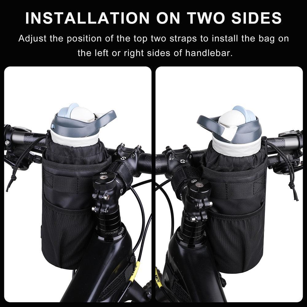 Rhinowalk RK9100 Bicycle Handlebar Bag - Insulated Stem Bag for Water Bottle - Heat Preservation &amp; Cold Storage Pouch for MTB &amp; Road Bike