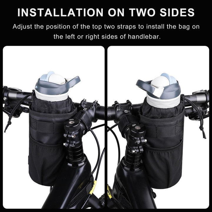 Rhinowalk RK9100 Bicycle Handlebar Bag - Insulated Stem Bag for Water Bottle - Heat Preservation &amp; Cold Storage Pouch for MTB &amp; Road Bike