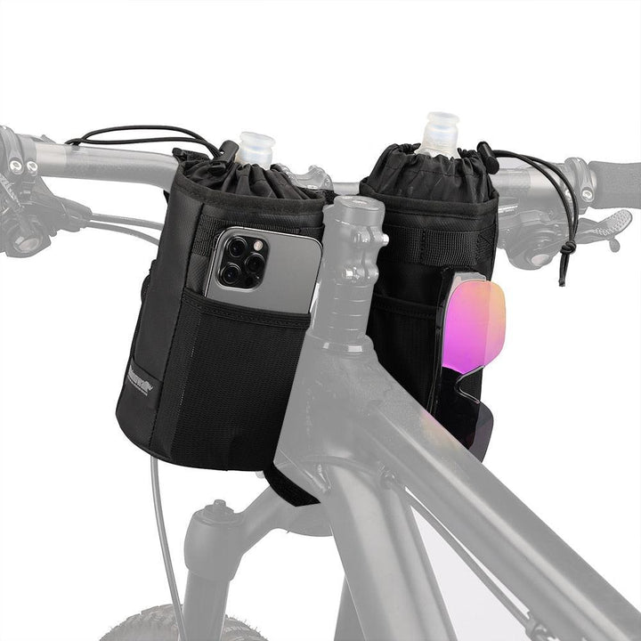 Rhinowalk RK9100 Bicycle Handlebar Bag - Insulated Stem Bag for Water Bottle - Heat Preservation &amp; Cold Storage Pouch for MTB &amp; Road Bike