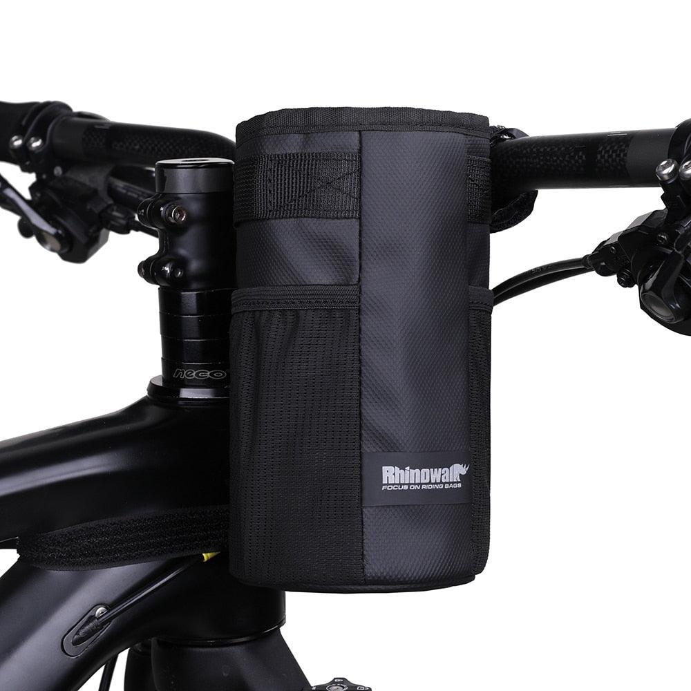 Rhinowalk RK9100 Bicycle Handlebar Bag - Insulated Stem Bag for Water Bottle - Heat Preservation &amp; Cold Storage Pouch for MTB &amp; Road Bike