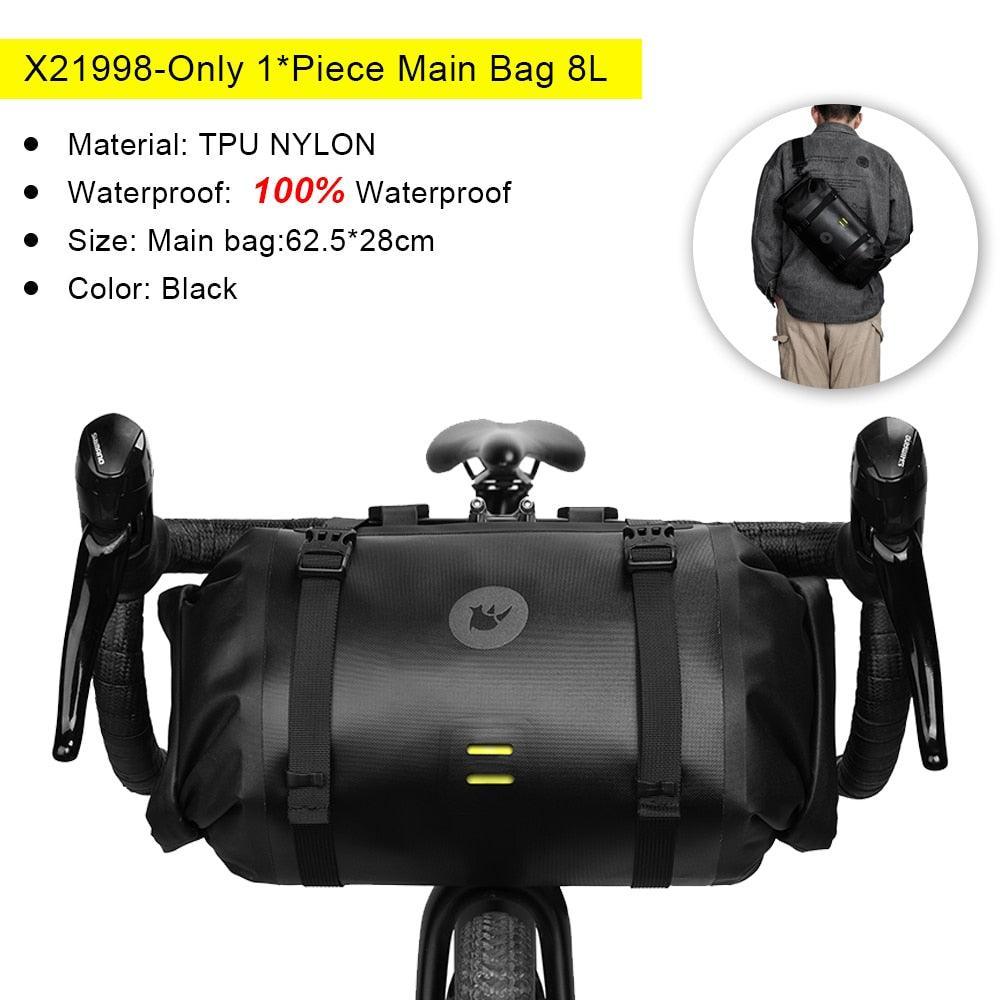 Rhinowalk X21998B Fully Waterproof Bicycle Bag - Professional Rainproof Pannier - Durable Polyester Storage for MTB &amp; Road Bike Touring