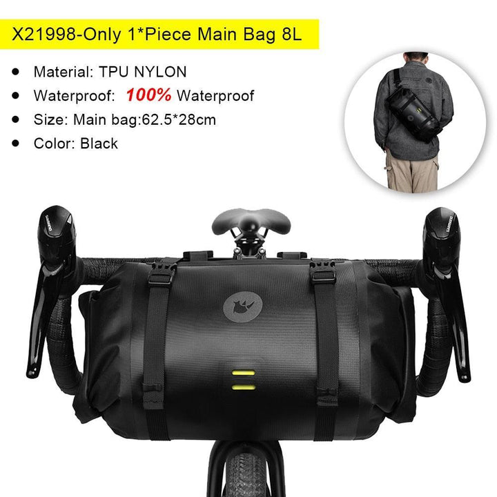 Rhinowalk X21998B Fully Waterproof Bicycle Bag - Professional Rainproof Pannier - Durable Polyester Storage for MTB &amp; Road Bike Touring