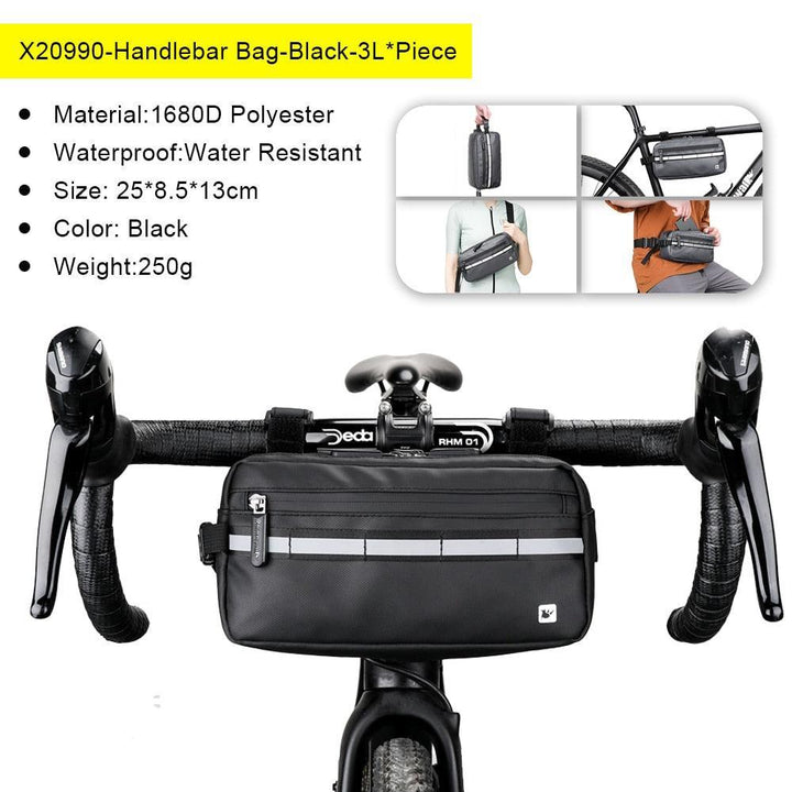 Rhinowalk X21998B Fully Waterproof Bicycle Bag - Professional Rainproof Pannier - Durable Polyester Storage for MTB &amp; Road Bike Touring