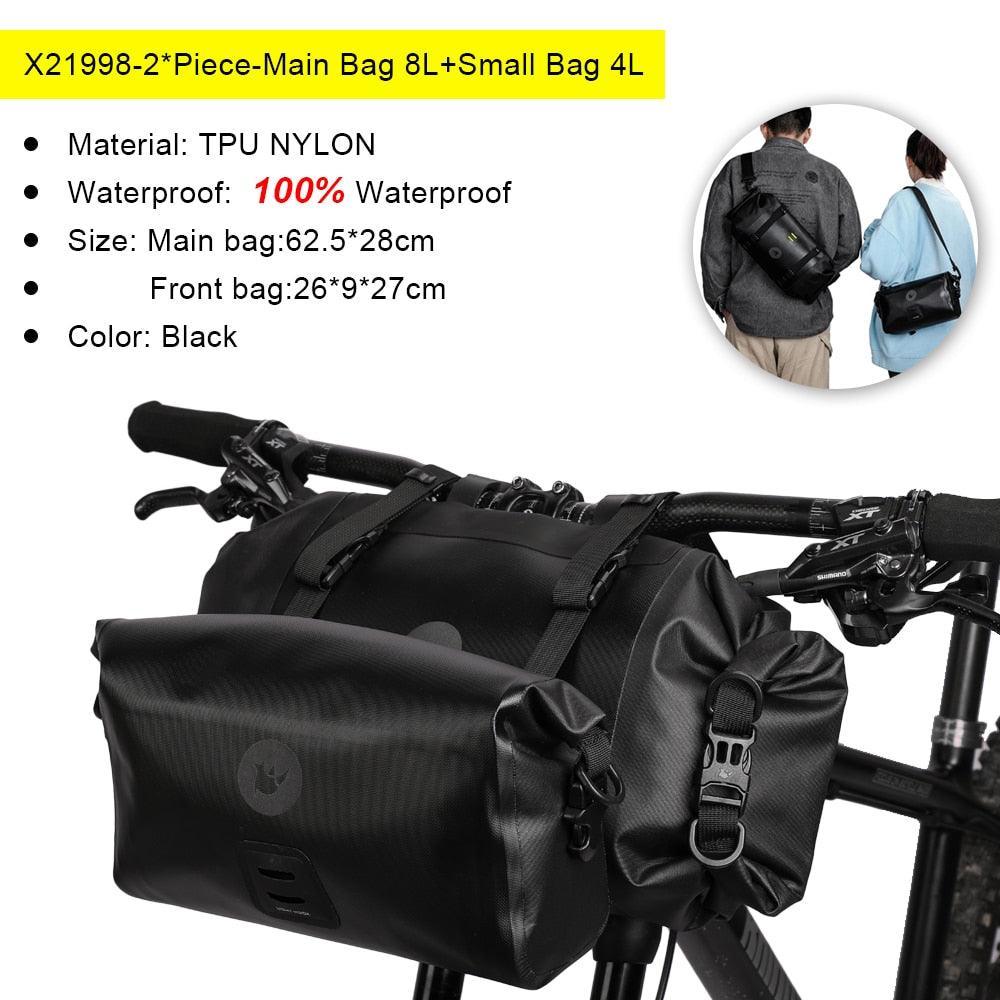 Rhinowalk X21998B Fully Waterproof Bicycle Bag - Professional Rainproof Pannier - Durable Polyester Storage for MTB &amp; Road Bike Touring