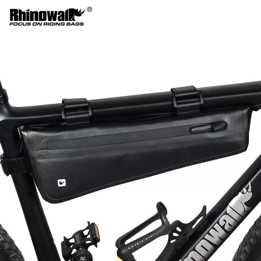 Rhinowalk RK18652/3 Waterproof Triangle Bag - Professional TPU Bike Frame Pouch - Seamless Welding &amp; Rainproof Zipper Storage for MTB &amp; Road Bikes