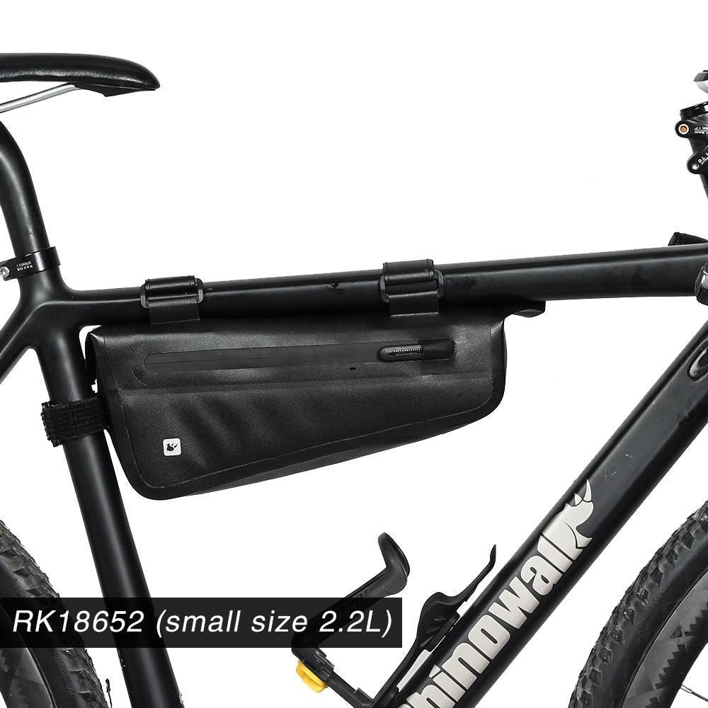 Rhinowalk RK18652/3 Waterproof Triangle Bag - Professional TPU Bike Frame Pouch - Seamless Welding &amp; Rainproof Zipper Storage for MTB &amp; Road Bikes