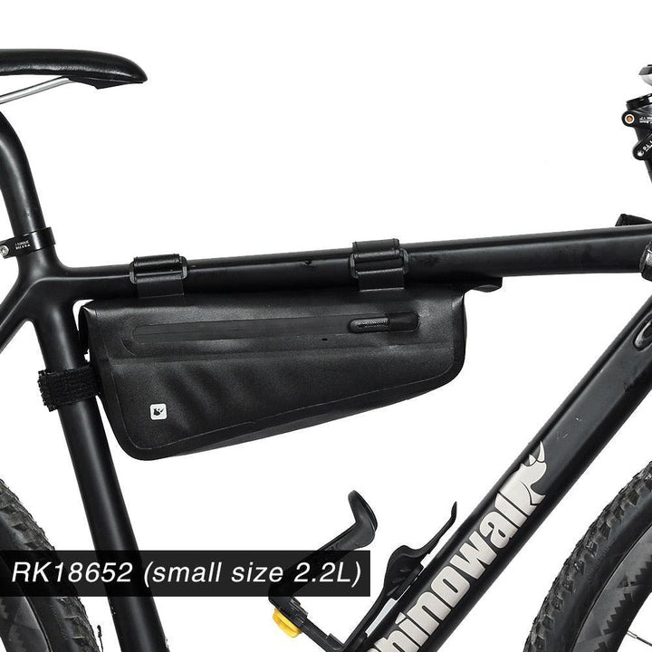 Rhinowalk RK18652/3 Waterproof Triangle Bag - Professional TPU Bike Frame Pouch - Seamless Welding &amp; Rainproof Zipper Storage for MTB &amp; Road Bikes