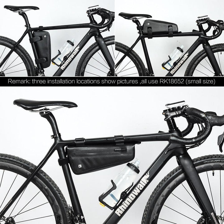 Rhinowalk RK18652/3 Waterproof Triangle Bag - Professional TPU Bike Frame Pouch - Seamless Welding &amp; Rainproof Zipper Storage for MTB &amp; Road Bikes