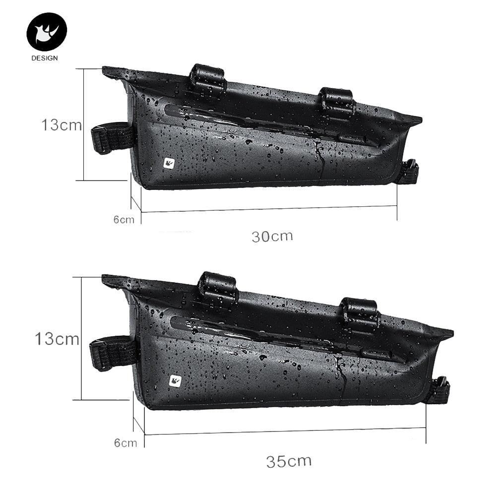 Rhinowalk RK18652/3 Waterproof Triangle Bag - Professional TPU Bike Frame Pouch - Seamless Welding &amp; Rainproof Zipper Storage for MTB &amp; Road Bikes