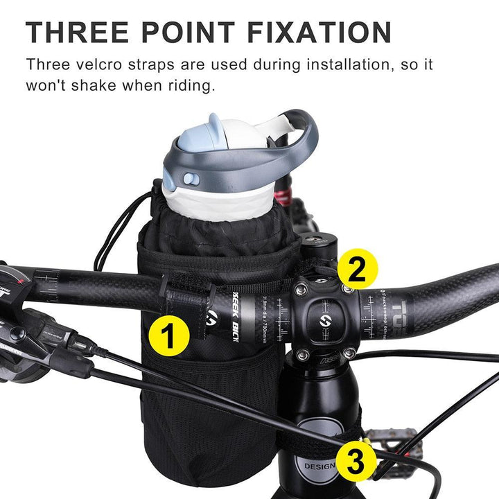 Professional Bicycle Feed Bag by Rhinowalk - Universal Handlebar Bottle Carrier - Lightweight Insulated Tool &amp; Drink Organizer