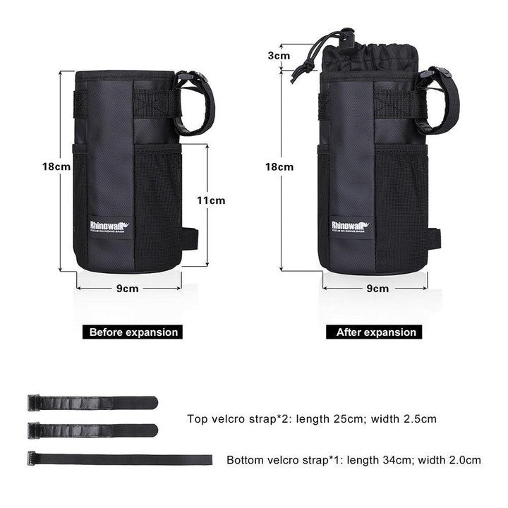 Professional Bicycle Feed Bag by Rhinowalk - Universal Handlebar Bottle Carrier - Lightweight Insulated Tool &amp; Drink Organizer