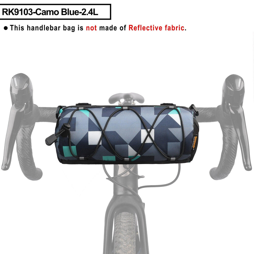 Rhinowalk RK9103 Bike Bag - 2.4L Compact Handlebar Bag - Water-Resistant Cycling Storage for Road &amp; MTB - Multi-Color &amp; Reflective Safety Series