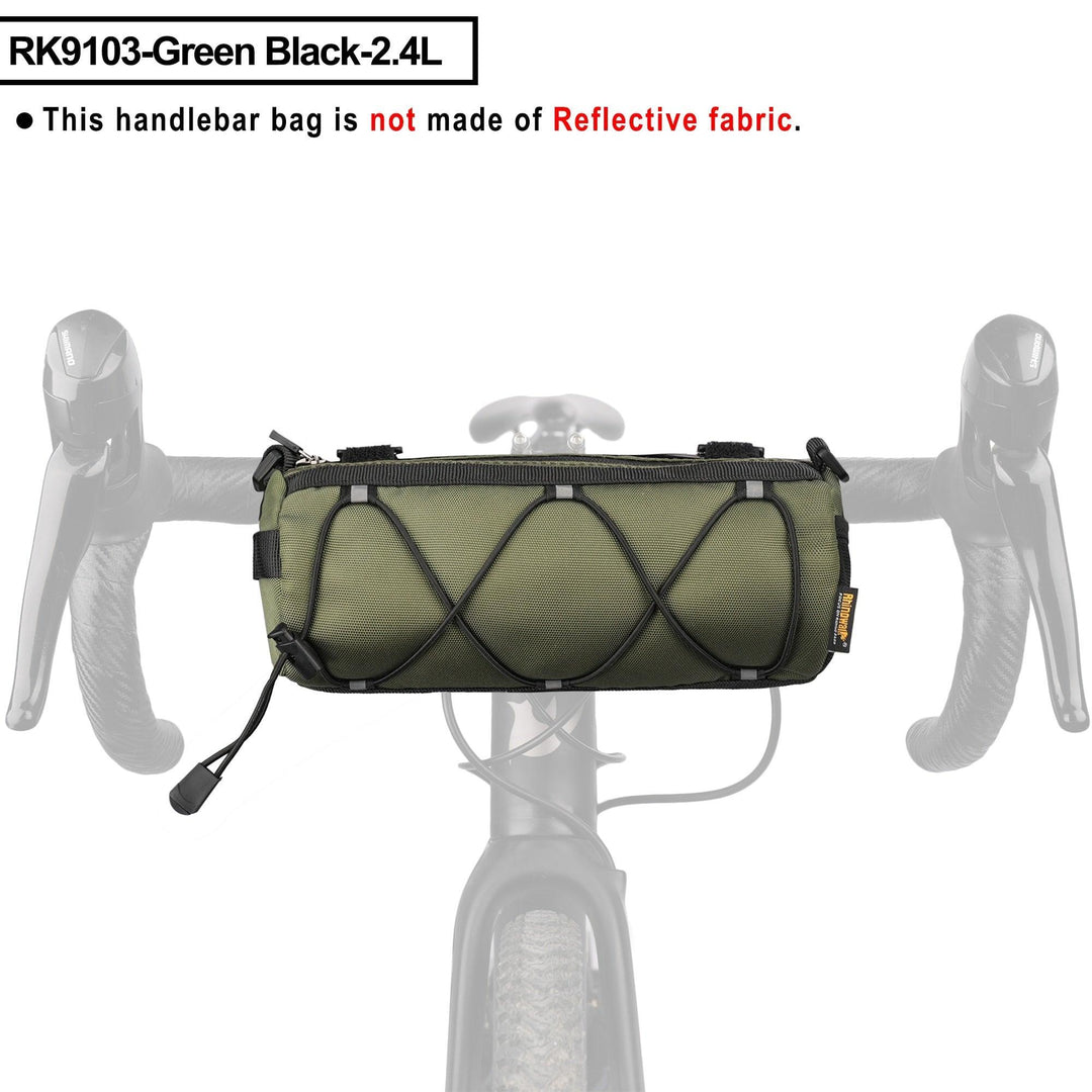 Rhinowalk RK9103 Bike Bag - 2.4L Compact Handlebar Bag - Water-Resistant Cycling Storage for Road &amp; MTB - Multi-Color &amp; Reflective Safety Series