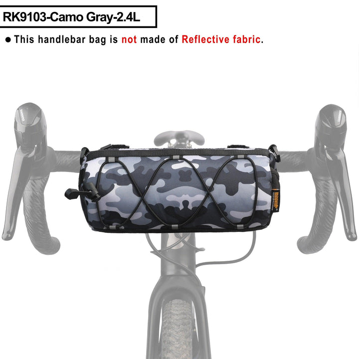 Rhinowalk RK9103 Bike Bag - 2.4L Compact Handlebar Bag - Water-Resistant Cycling Storage for Road &amp; MTB - Multi-Color &amp; Reflective Safety Series