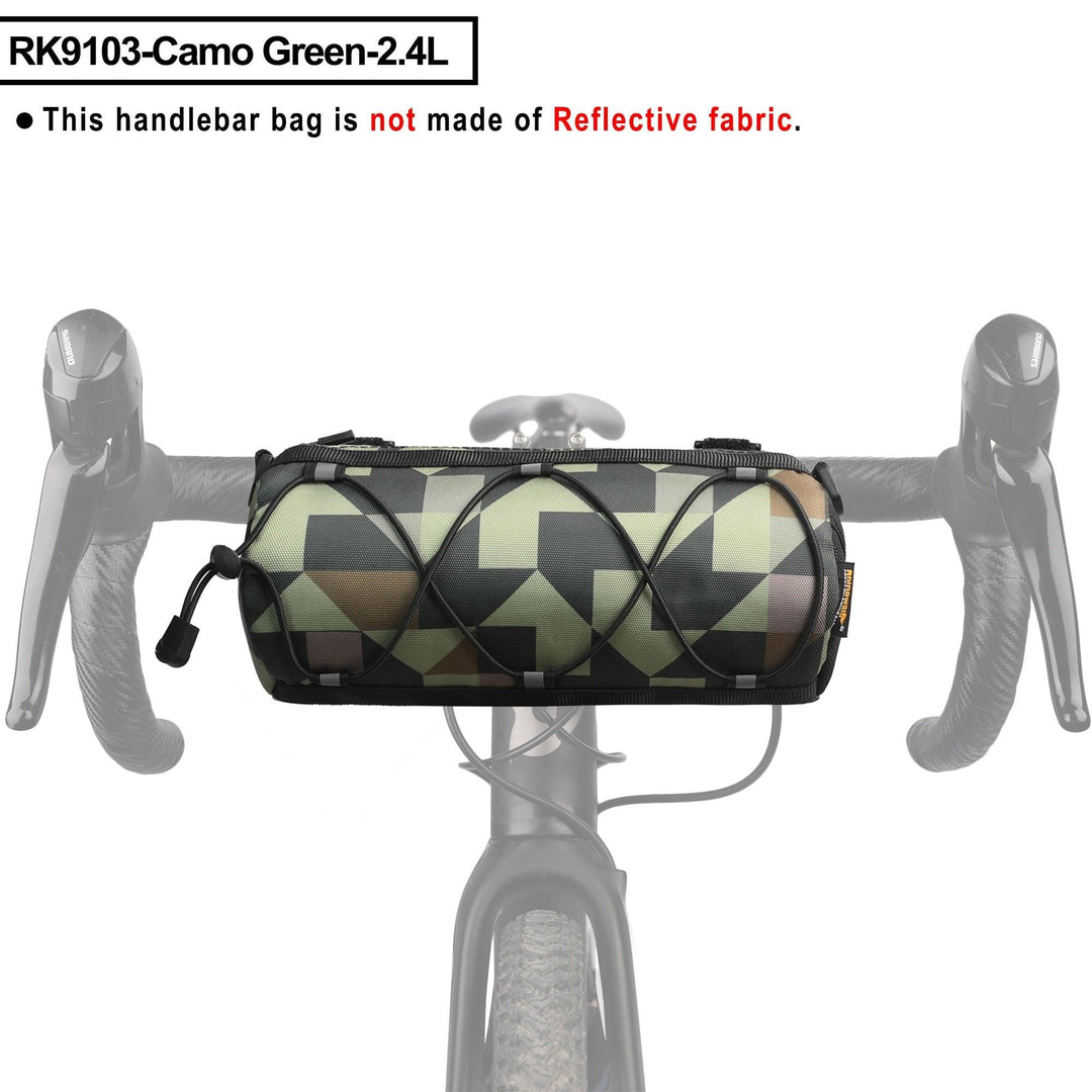 Rhinowalk RK9103 Bike Bag - 2.4L Compact Handlebar Bag - Water-Resistant Cycling Storage for Road &amp; MTB - Multi-Color &amp; Reflective Safety Series