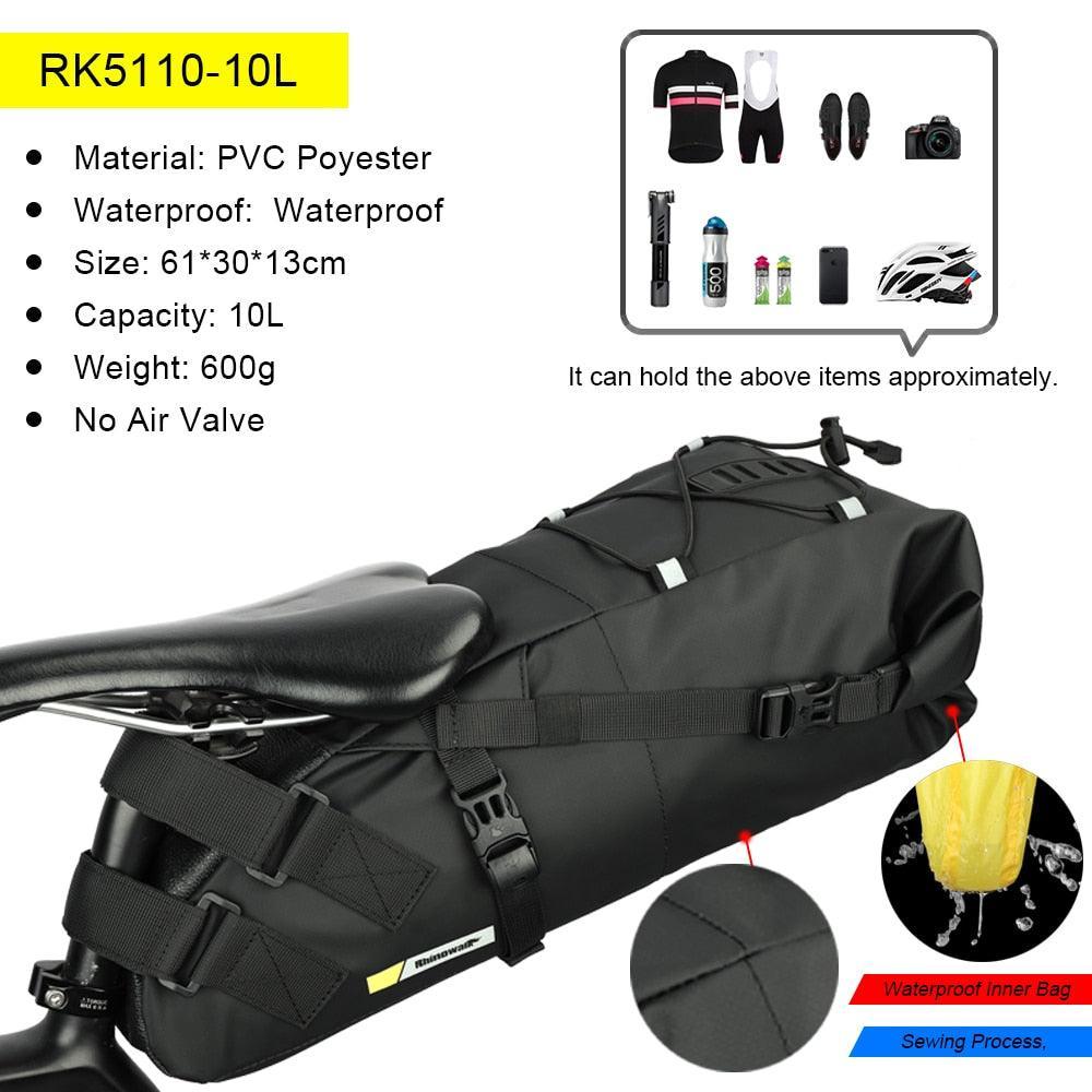 Rhinowalk RK5110/RK5113 Bike Bag - Waterproof High-Density Polyester - Lightweight Commuter Storage Pouch for Road &amp; Mountain Bikes