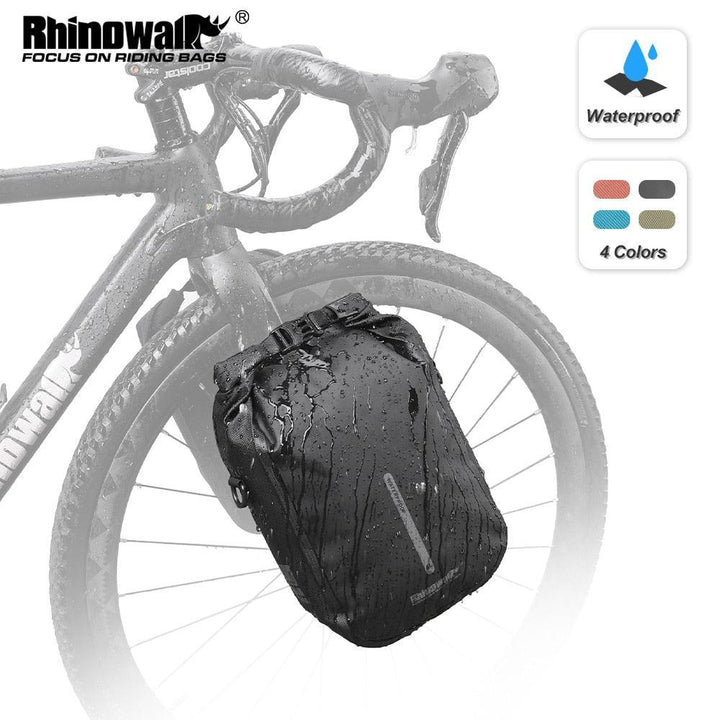 Rhinowalk Quick Release Bike Fork Bag - 4L/6L Waterproof Cargo Cage Pannier - Professional Fast-Mount Storage for MTB &amp; E-Scooter (RK404/406)