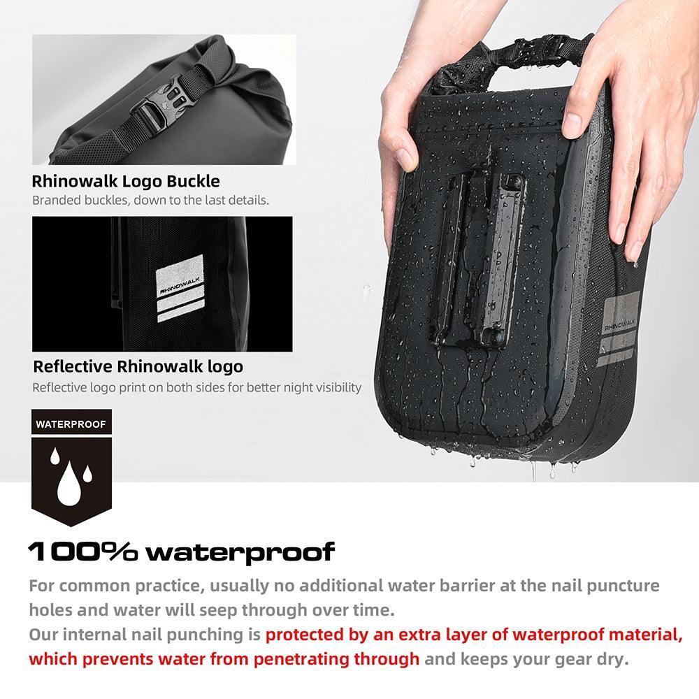 Rhinowalk Quick Release Bike Fork Bag - 4L/6L Waterproof Cargo Cage Pannier - Professional Fast-Mount Storage for MTB &amp; E-Scooter (RK404/406)