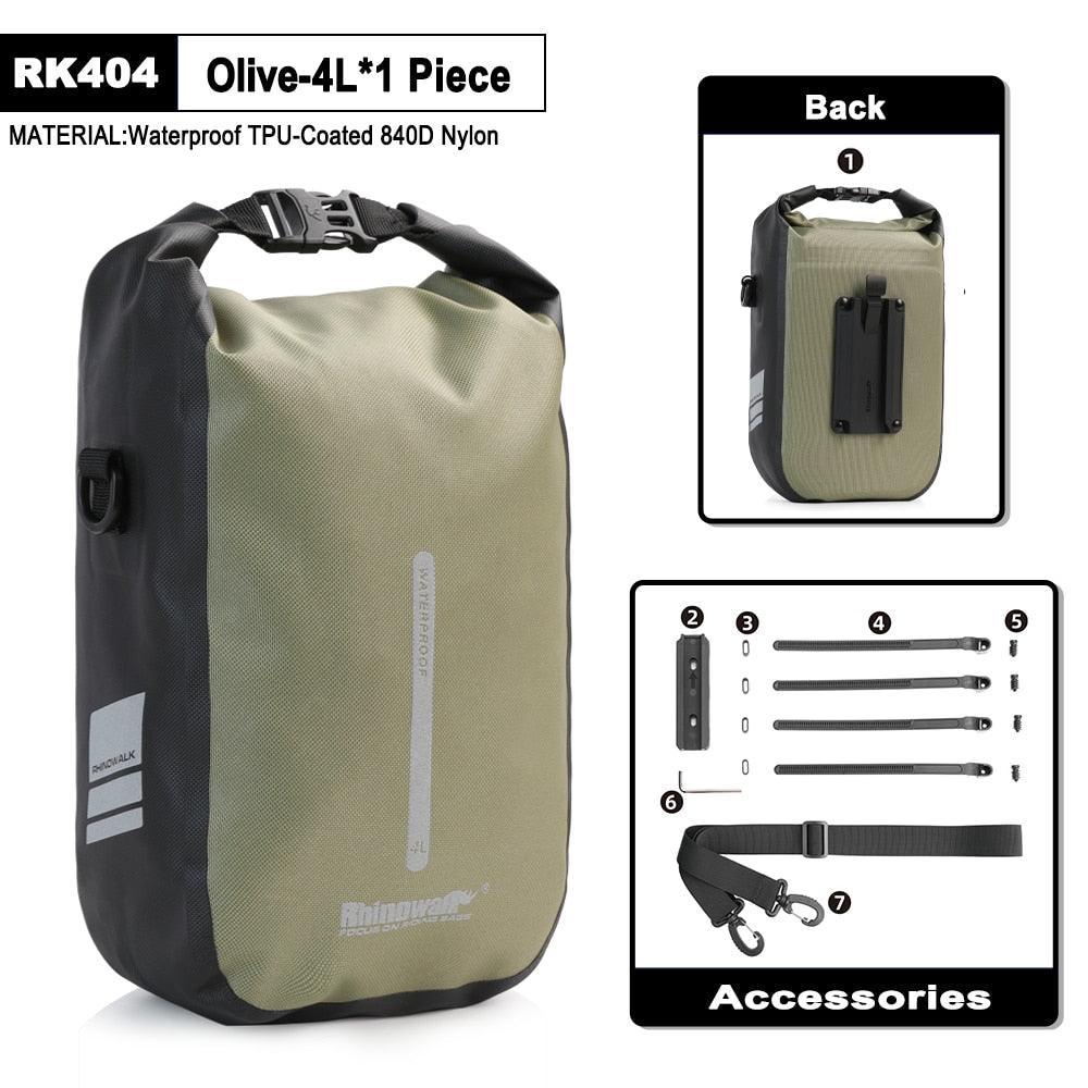 Rhinowalk Quick Release Bike Fork Bag - 4L/6L Waterproof Cargo Cage Pannier - Professional Fast-Mount Storage for MTB &amp; E-Scooter (RK404/406)