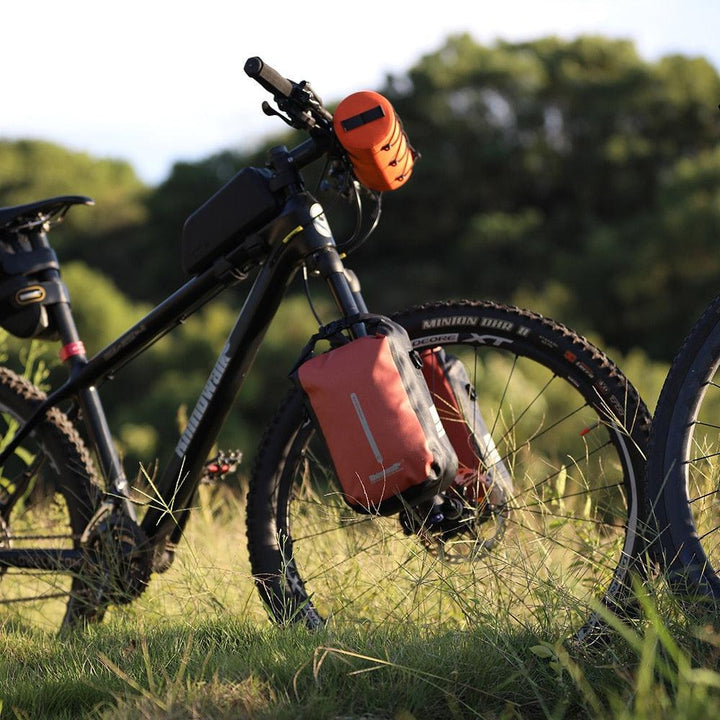 Rhinowalk Quick Release Bike Fork Bag - 4L/6L Waterproof Cargo Cage Pannier - Professional Fast-Mount Storage for MTB &amp; E-Scooter (RK404/406)