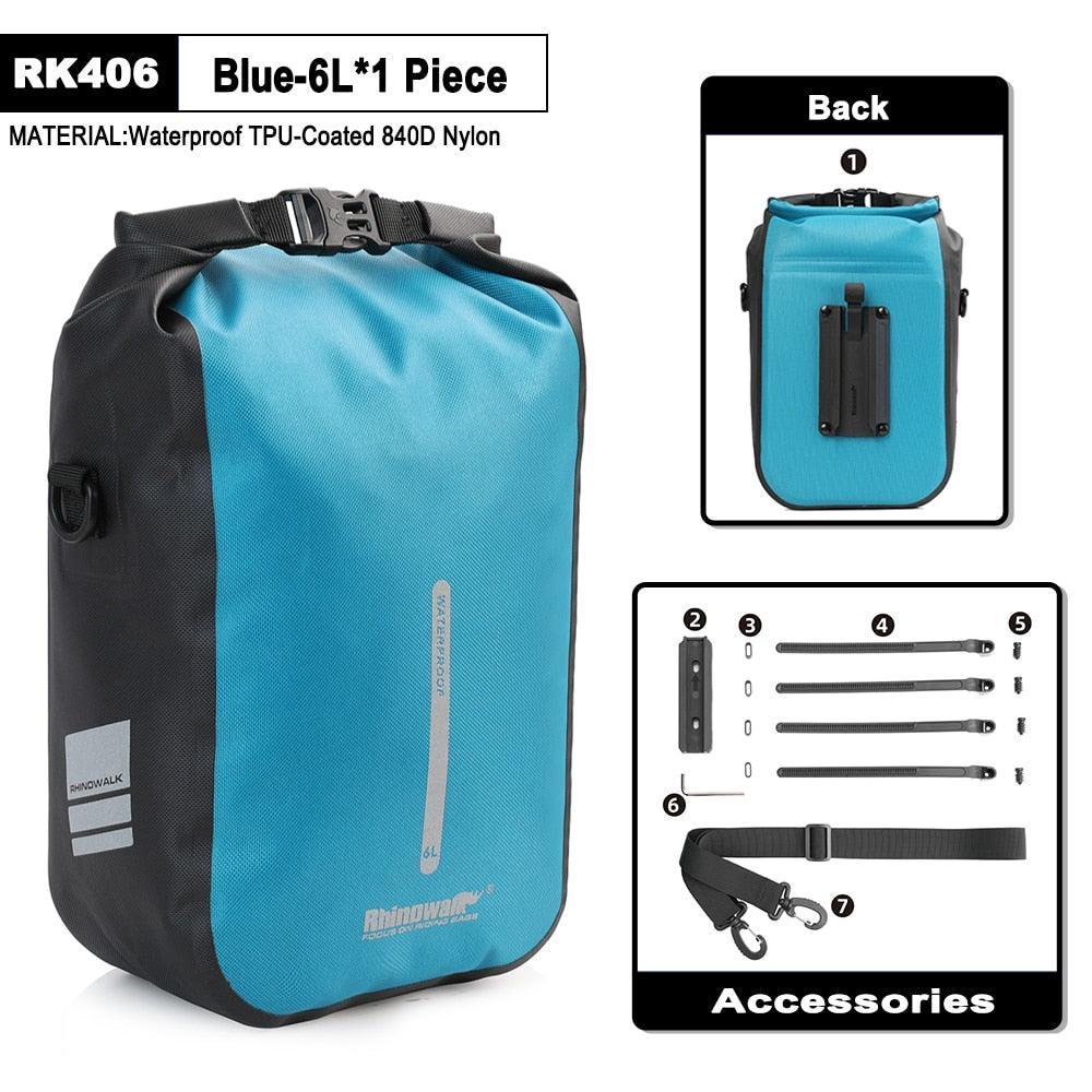 Rhinowalk Quick Release Bike Fork Bag - 4L/6L Waterproof Cargo Cage Pannier - Professional Fast-Mount Storage for MTB &amp; E-Scooter (RK404/406)