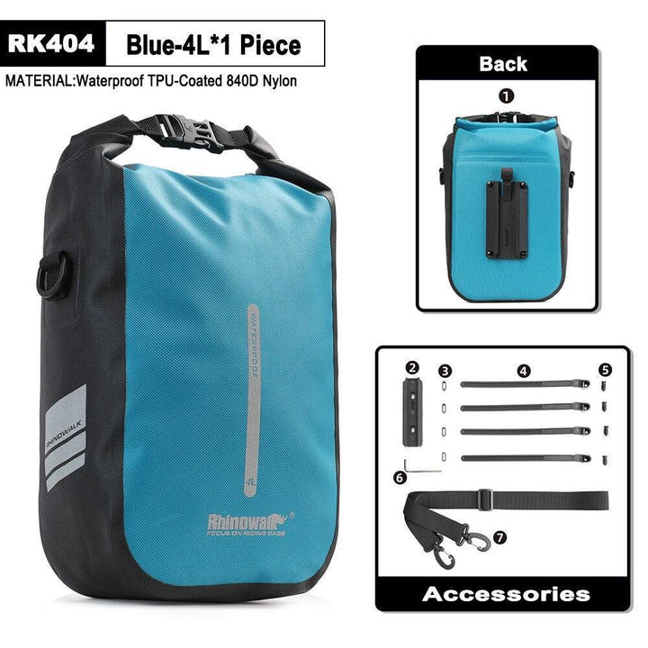 Rhinowalk Quick Release Bike Fork Bag - 4L/6L Waterproof Cargo Cage Pannier - Professional Fast-Mount Storage for MTB &amp; E-Scooter (RK404/406)