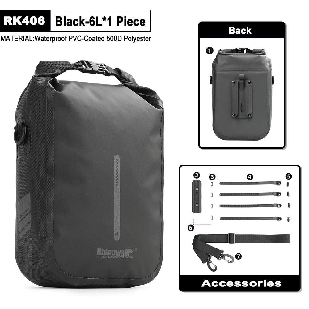 Rhinowalk Quick Release Bike Fork Bag - 4L/6L Waterproof Cargo Cage Pannier - Professional Fast-Mount Storage for MTB &amp; E-Scooter (RK404/406)