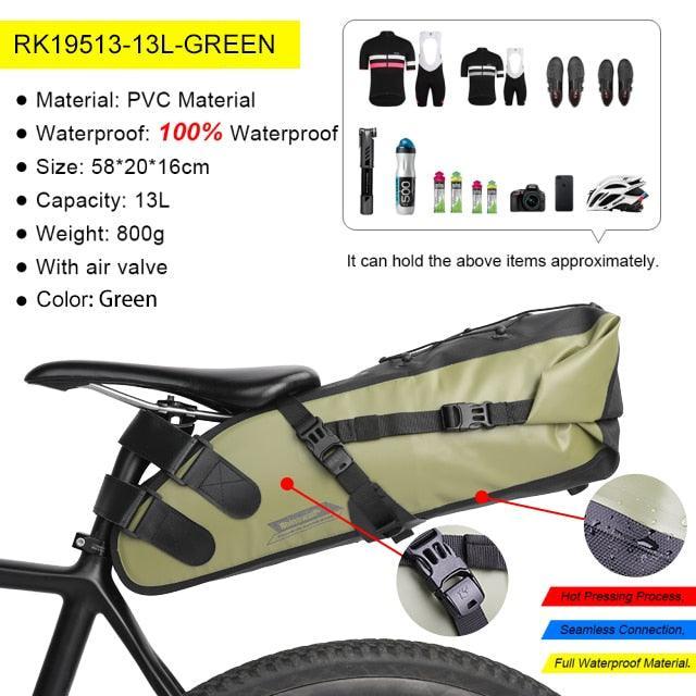 Rhinowalk RK19511/12/13 Waterproof Saddle Bag - High-Capacity Bikepacking Tail Bag - Seamless Welding Technology - Professional Rainproof Seat Pack