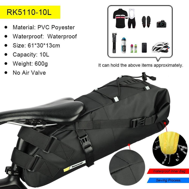 Rhinowalk RK19511/12/13 Waterproof Saddle Bag - High-Capacity Bikepacking Tail Bag - Seamless Welding Technology - Professional Rainproof Seat Pack