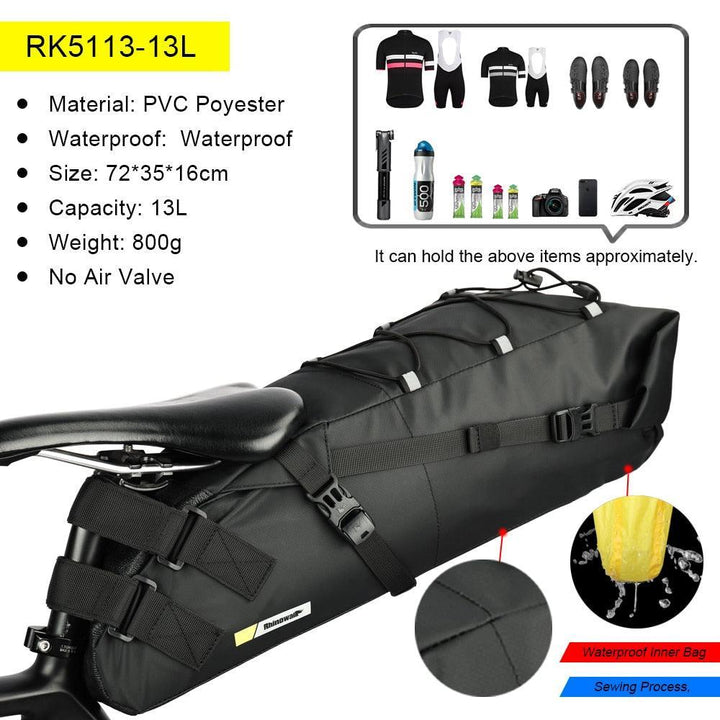 Rhinowalk RK19511/12/13 Waterproof Saddle Bag - High-Capacity Bikepacking Tail Bag - Seamless Welding Technology - Professional Rainproof Seat Pack