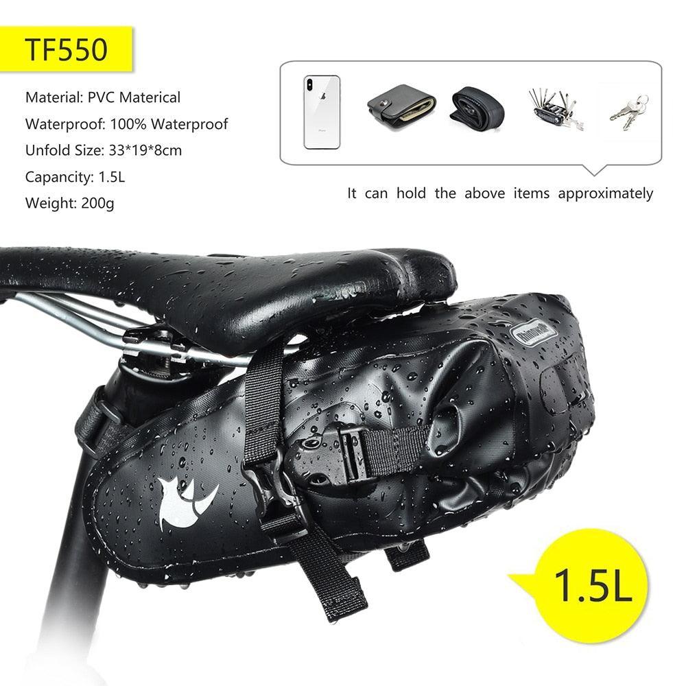 Rhinowalk RK19511/12/13 Waterproof Saddle Bag - High-Capacity Bikepacking Tail Bag - Seamless Welding Technology - Professional Rainproof Seat Pack