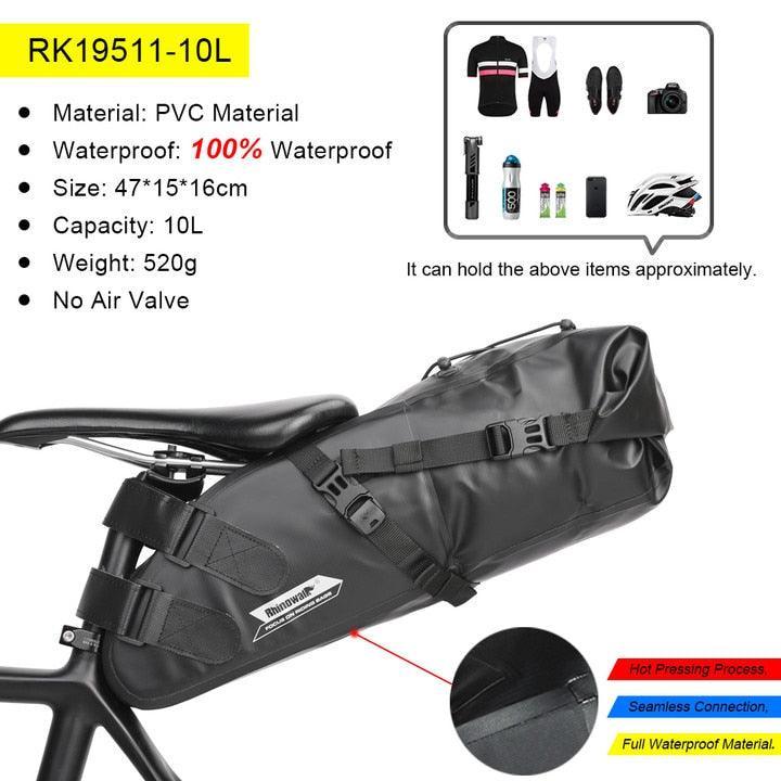 Rhinowalk RK19511/12/13 Waterproof Saddle Bag - High-Capacity Bikepacking Tail Bag - Seamless Welding Technology - Professional Rainproof Seat Pack