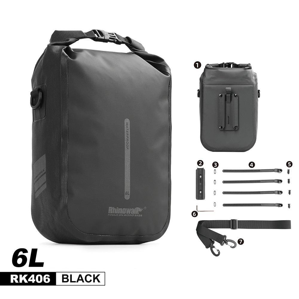 Rhinowalk Quick Release Bike Fork Bag - Waterproof RK404/406 Storage - Fast-Mount Cargo Cage Pannier for Bicycle &amp; Electric Scooter