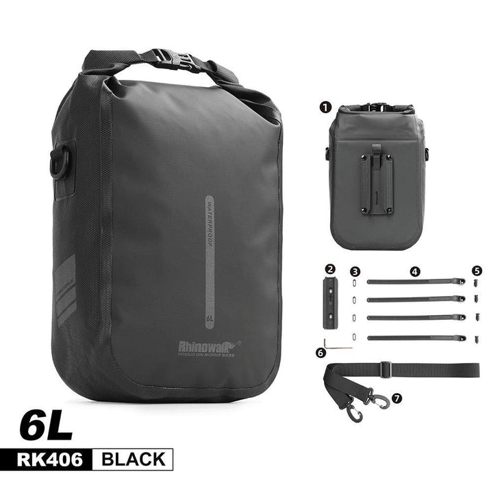 Rhinowalk Quick Release Bike Fork Bag - Waterproof RK404/406 Storage - Fast-Mount Cargo Cage Pannier for Bicycle &amp; Electric Scooter