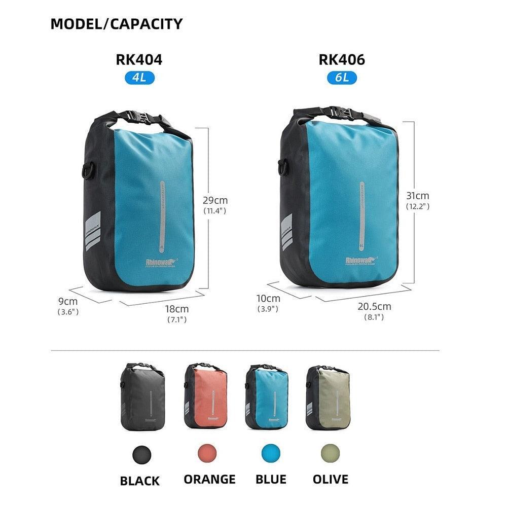 Rhinowalk Quick Release Bike Fork Bag - Waterproof RK404/406 Storage - Fast-Mount Cargo Cage Pannier for Bicycle &amp; Electric Scooter