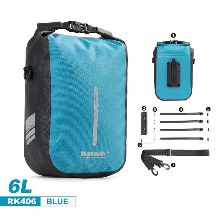 Rhinowalk Quick Release Bike Fork Bag - Waterproof RK404/406 Storage - Fast-Mount Cargo Cage Pannier for Bicycle &amp; Electric Scooter